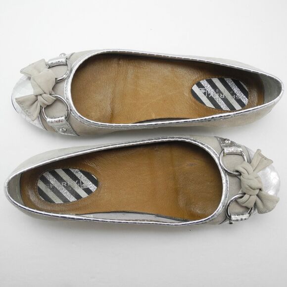 Sperry Top Sider Kendall Ballet Flats Beige Suede Bow Silver Cap Toe-Women's 6.5 - Picture 7 of 8
